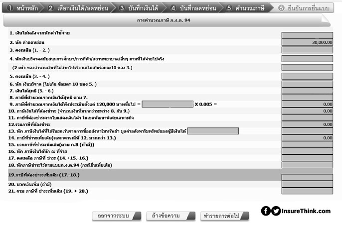 วิธี ยื่นแบบ ภงด 94 ภาษีเงินได้ ครึ่งปี